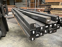 Grenen tuinpaal gezwart - 400x8,8x8,8 cm (14x) - afbeelding 2 van  4