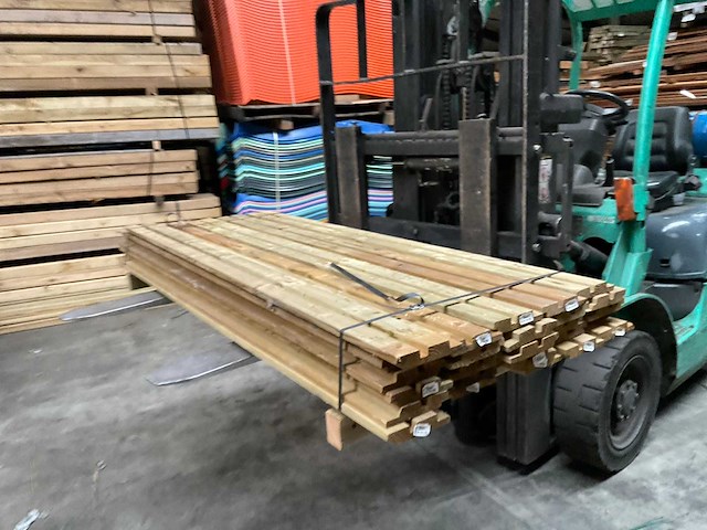 Grenen tuinplank rhombusprofiel geïmpregneerd - 180x14,5x2,8 cm (26x) - afbeelding 1 van  8