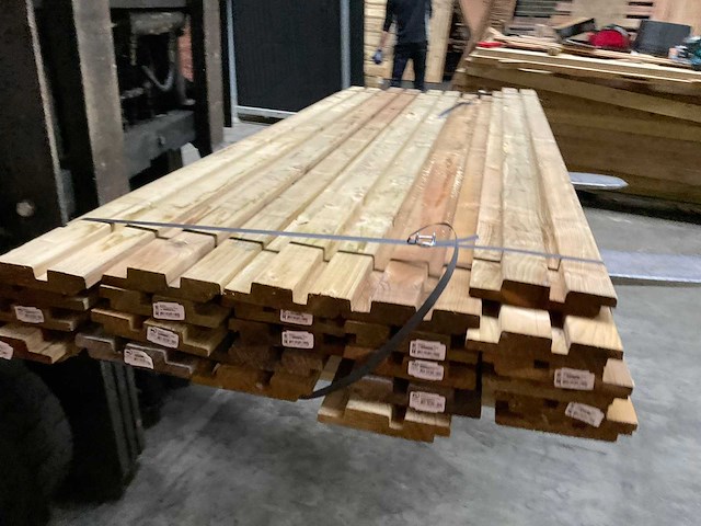 Grenen tuinplank rhombusprofiel geïmpregneerd - 180x14,5x2,8 cm (26x) - afbeelding 5 van  8