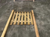 Grenen tuinpoort met palen geïmpregneerd - 100x100 cm (2x) - afbeelding 1 van  2