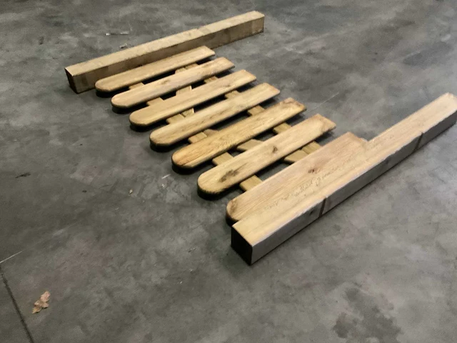 Grenen tuinpoort met palen geïmpregneerd - 100x60 cm (10x) - afbeelding 2 van  2