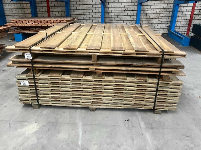 Grenen tuinscherm 180x180 cm (13x) - afbeelding 3 van  6
