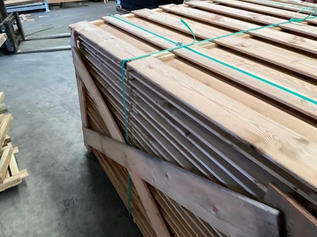 Grenen tuinscherm geïmpregneerd 15-planks - 180x180 cm (26x) - afbeelding 2 van  12