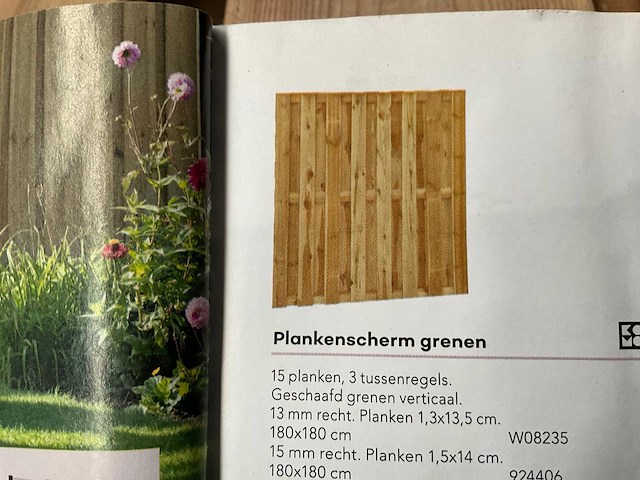 Grenen tuinscherm geïmpregneerd 15-planks - 180x180 cm (26x) - afbeelding 6 van  13