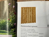 Grenen tuinscherm geïmpregneerd 15-planks - 180x180 cm (26x) - afbeelding 6 van  13