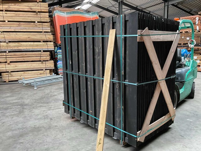 Grenen tuinscherm geïmpregneerd 17-planks 180x180 cm (12x) - afbeelding 1 van  6