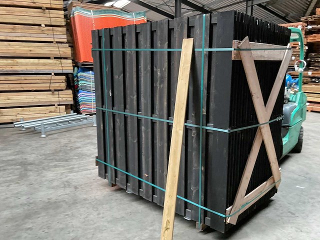 Grenen tuinscherm geïmpregneerd 17-planks 180x180 cm (12x) - afbeelding 2 van  6