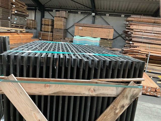 Grenen tuinscherm geïmpregneerd 17-planks 180x180 cm (12x) - afbeelding 6 van  6