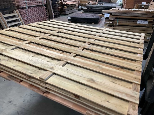 Grenen tuinscherm geïmpregneerd 19-planks - 180x180 cm (4x) - afbeelding 2 van  10