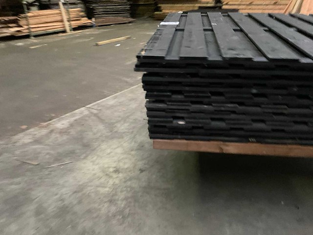 Grenen tuinscherm geïmpregneerd zwart - 180x180 cm (10x) - afbeelding 2 van  10