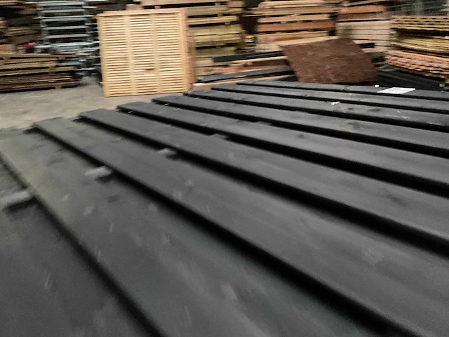 Grenen tuinscherm geïmpregneerd zwart - 180x180 cm (10x) - afbeelding 10 van  10