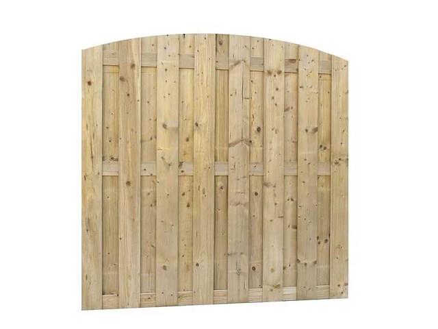 Grenen tuinscherm met toog 15-planks 180x180 cm (24x) - afbeelding 1 van  1