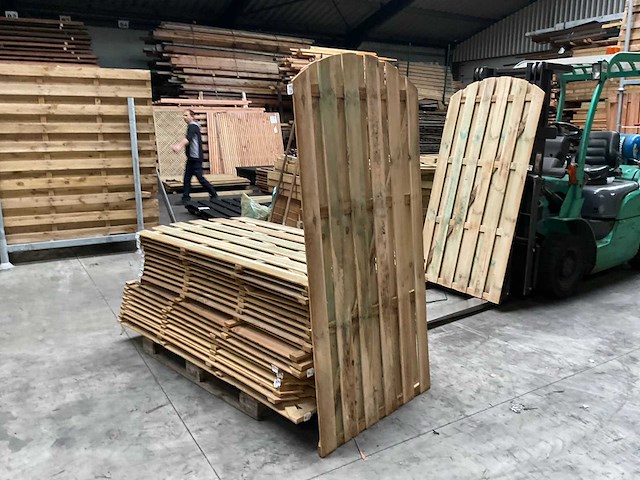 Grenen tuinscherm met toog geïmpregneerd - 180x90 cm (18x) - afbeelding 2 van  3