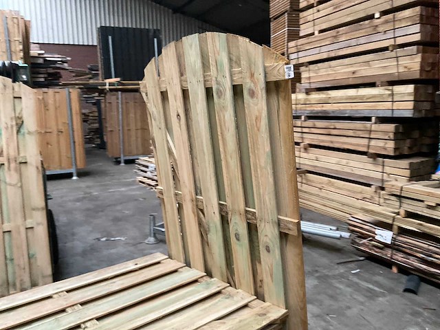 Grenen tuinscherm met toog geïmpregneerd - 180x90 cm (18x) - afbeelding 3 van  3