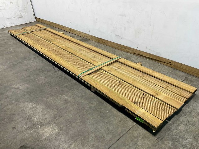Grenen vlonderplank 500x14x2,8 cm (9x) - afbeelding 1 van  7