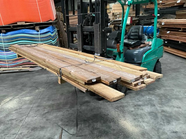 Grenen vlonderplank geïmpregneerd - 300x14,5x2,5 cm (16x) - afbeelding 1 van  8