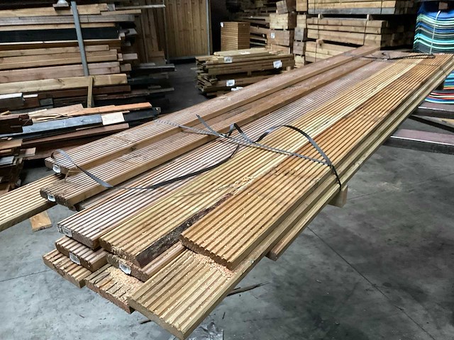 Grenen vlonderplank geïmpregneerd - 300x14,5x2,5 cm (16x) - afbeelding 8 van  8