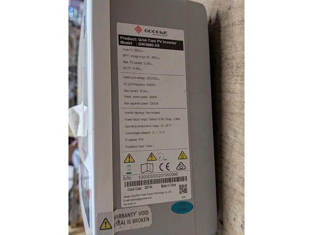 Grid-tied pv-omvormer, goodwe, gw3000-xs - afbeelding 4 van  4