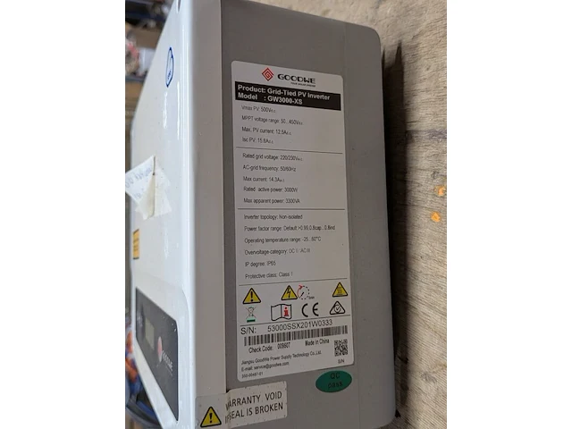 Grid-tied pv-omvormer, goodwe, gw3000-xs - afbeelding 4 van  5