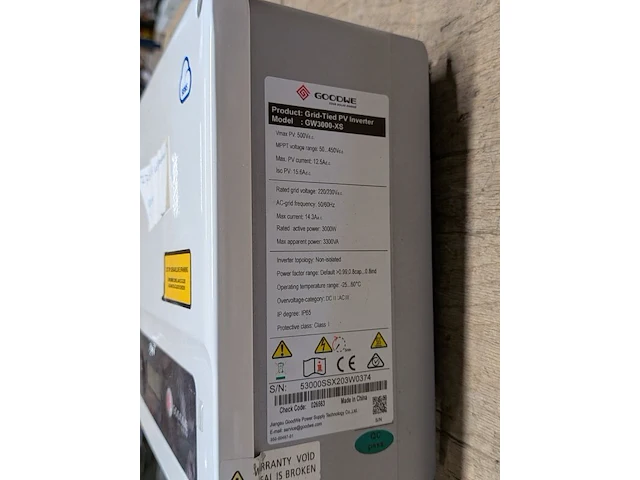 Grid-tied pv-omvormer, goodwe, gw3000-xs - afbeelding 4 van  5