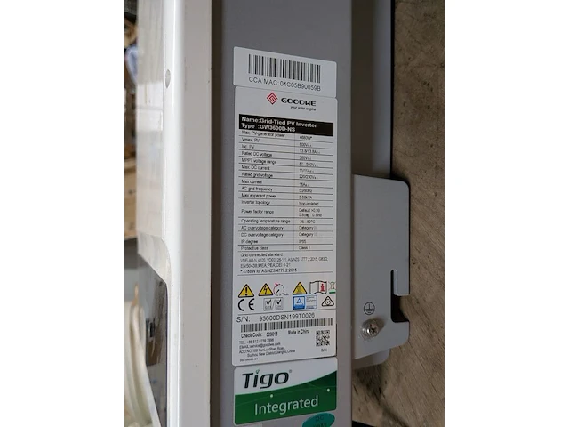 Grid-tied pv-omvormer, goodwe, gw3600d-ns - afbeelding 5 van  5