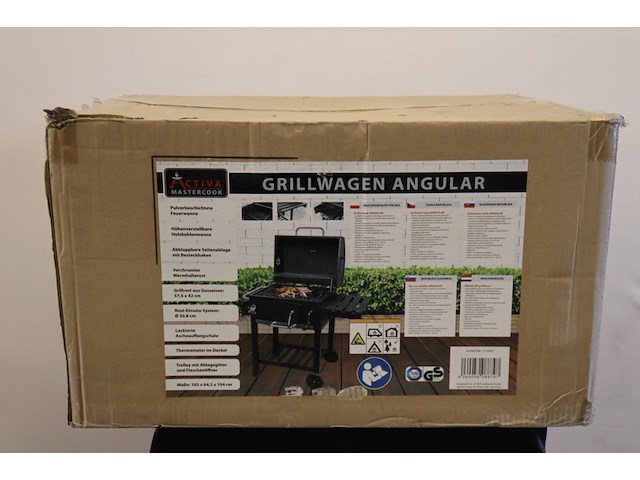Grillwagen, activa, angular barbecue-grill, zwart - afbeelding 1 van  2