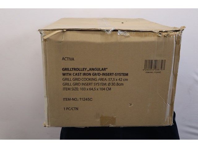 Grillwagen, activa, angular barbecue-grill, zwart - afbeelding 2 van  2