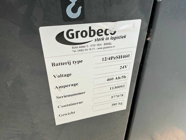 Grobeco 12/4pzsh460 heftruck accu - afbeelding 2 van  2