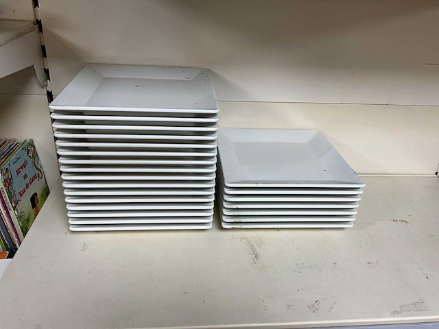 Grocier vierkante melamine borden (23x) - afbeelding 2 van  6