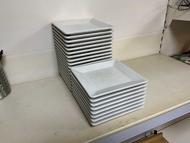 Grocier vierkante melamine borden (25x) - afbeelding 1 van  6