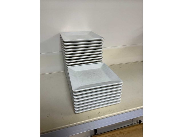 Grocier vierkante melamine borden (25x) - afbeelding 2 van  6