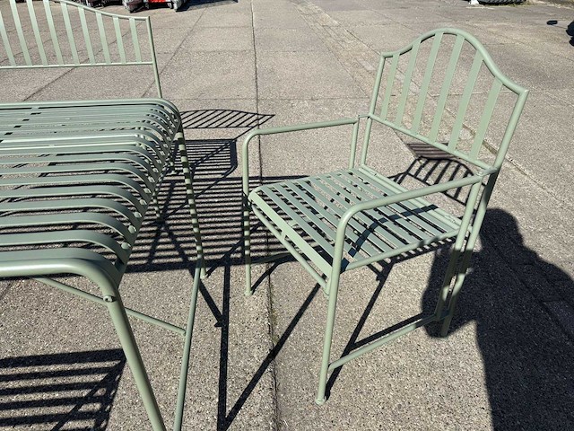 Groene metalen tuinset - afbeelding 4 van  6
