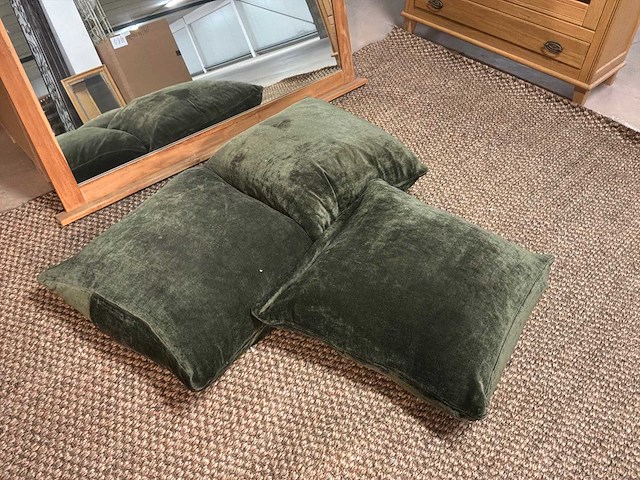 Groene sierkussens (3x) - afbeelding 1 van  6