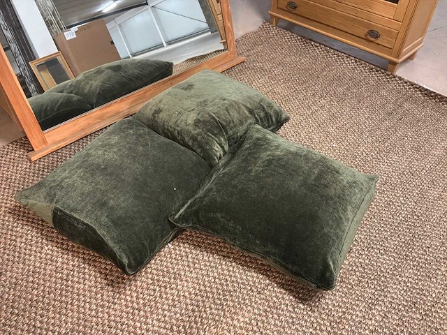 Groene sierkussens (3x) - afbeelding 2 van  6