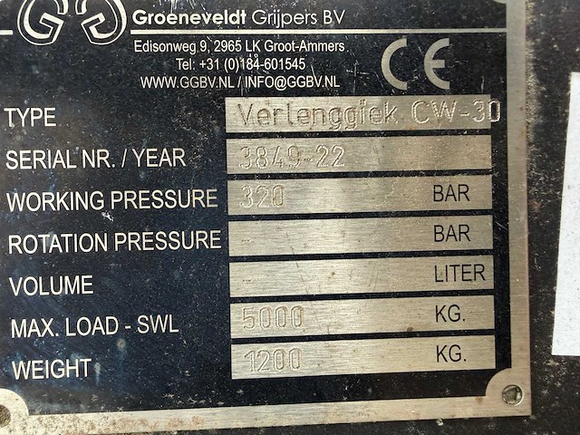 Groeneveldt - cw-30 - verlenggiek - afbeelding 2 van  10