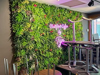 Groenwand met neon - afbeelding 1 van  1