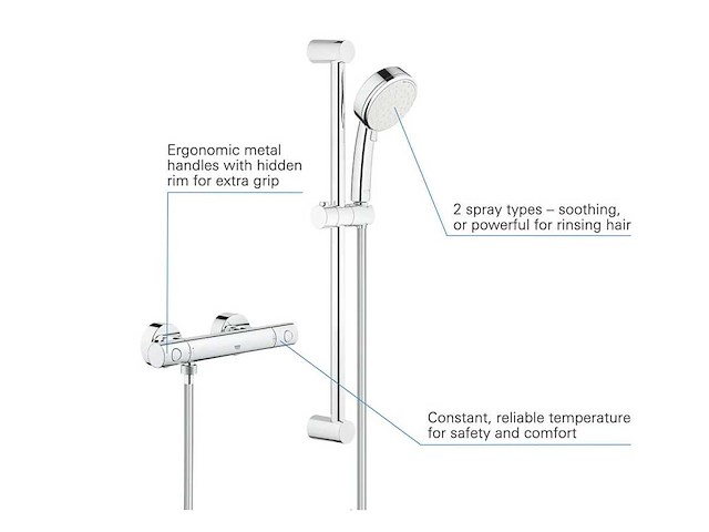 Grohe - grohtherm 800 cosmopolitan (34768000) - - thermostatische doucheset (comfortset) - afbeelding 3 van  9