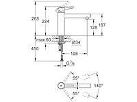 Grohe concetto keukenkraan medium uitloop met uittrekbare handdouche chroom - afbeelding 3 van  3