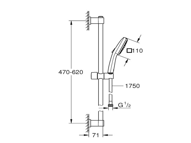 Grohe doucheset quickfix vitalio comfort 2 standen chroom - afbeelding 3 van  6