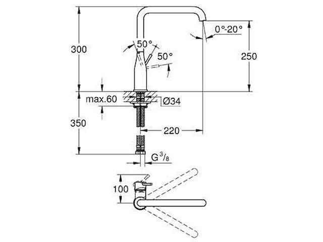Grohe essence 30269gn0 keukenmengkraan - afbeelding 4 van  8