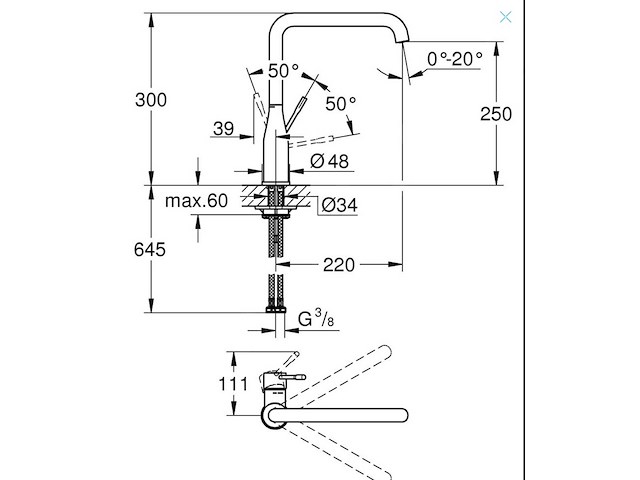 Grohe essence new 30269dl0 keukenmengkraan - afbeelding 2 van  5