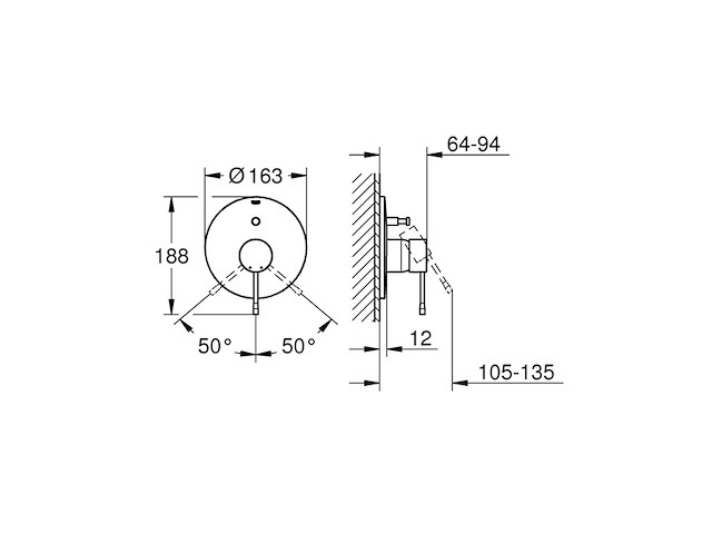 Grohe essence new badkraan met omstelling hard graphite - afbeelding 2 van  4