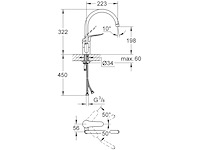 Grohe euro special keukenkraan hoge uitloop chroom - afbeelding 2 van  3