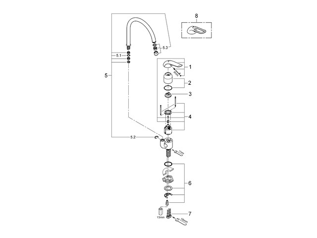 Grohe euro special keukenkraan hoge uitloop chroom - afbeelding 3 van  3