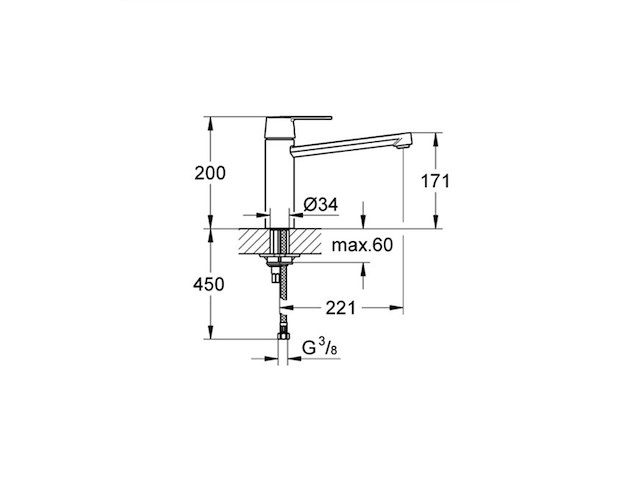 Grohe get keukenkraan - medium uitloop - rvs-look - afbeelding 2 van  2