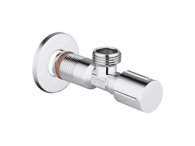Grohe hoekstopkraan 1/2" buitendraad x 1/2" buitendraad met rozet chroom (3x) - afbeelding 1 van  2