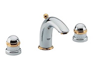 Grohe igo sentosa driegats wastafelmengkraan goud chroom - afbeelding 1 van  10