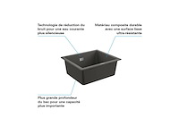 Grohe k500 composiet dubbele spoelbak 86cm inbouw met overloop en automatische afvoer granite black - afbeelding 4 van  5