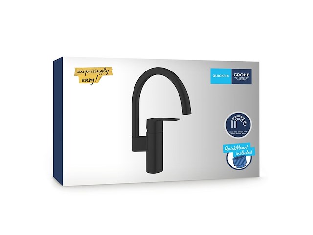 Grohe quickfix start eengreeps keukenmengkraan matte black - afbeelding 1 van  4