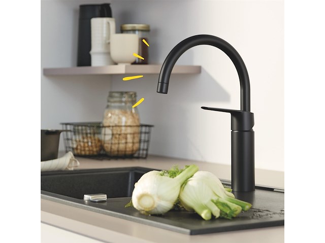 Grohe quickfix start eengreeps keukenmengkraan matte black - afbeelding 2 van  4